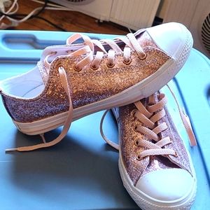 Converse All Star Rose Gold Sequin Kids Sz 5